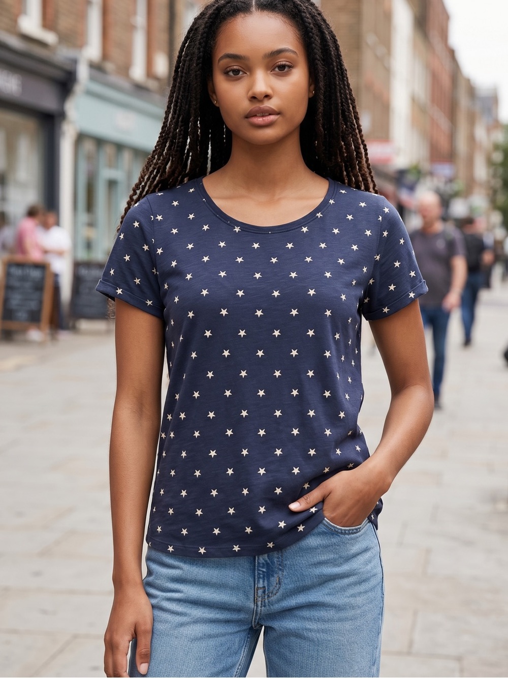 GAP Navy Star Pattern Short Sleeve Tee